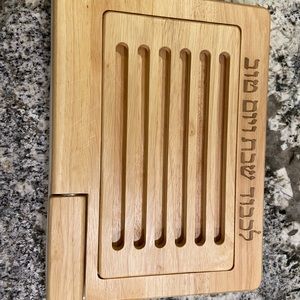 Challah bread tray with knife for Shabbat